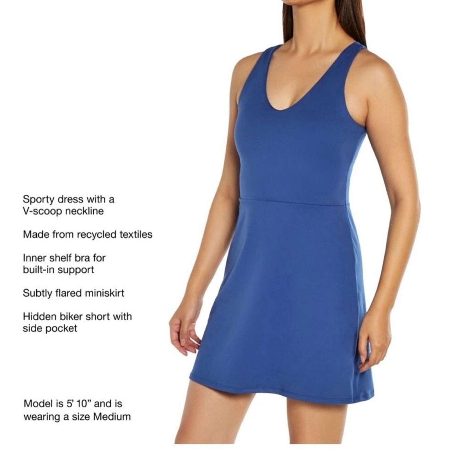NWT Gap XS Blue active tank Dress shelf bra