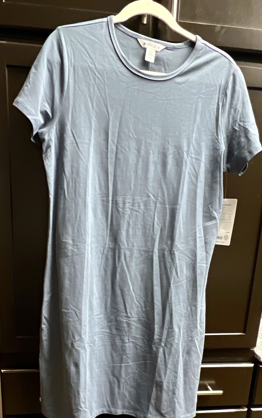 Athleta Women’s Blue Essential Tee T-Shirt Dress Supima Cotton Jersey Size M