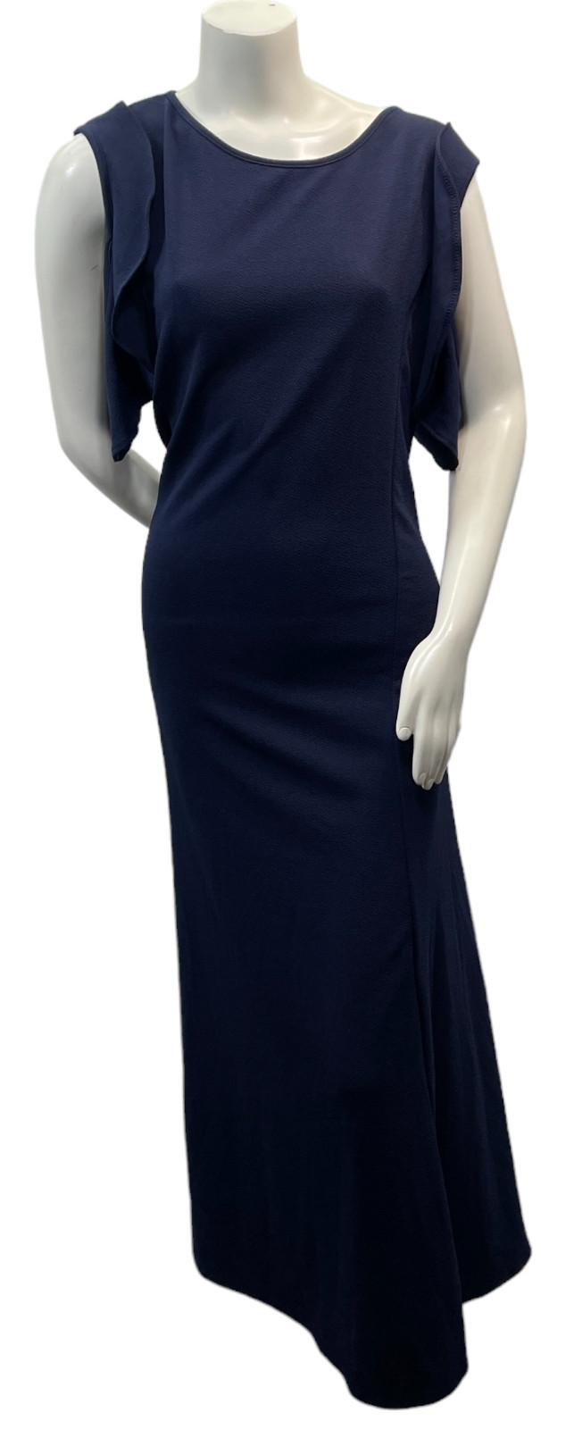 24 Seven Maxi Dress Womens Plus size 1X Navy Blue Cold Shoulder Cap Sleeve New