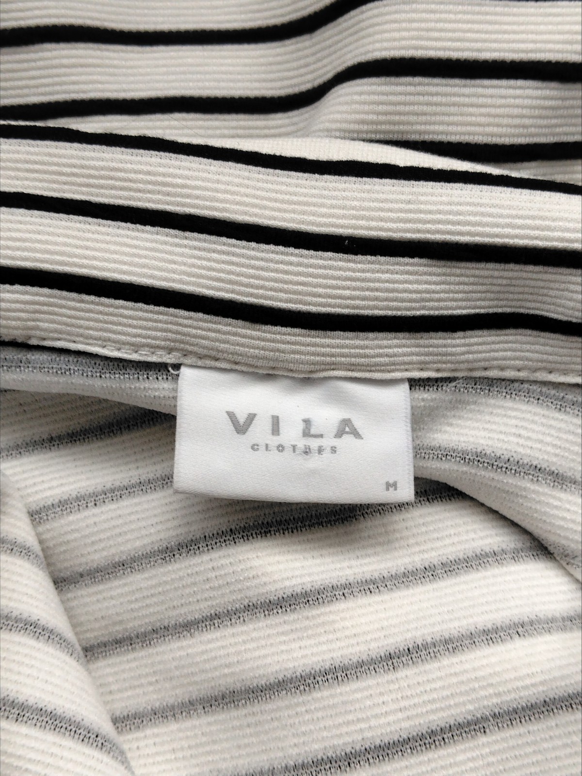VILA CLOTHES – Black/White Striped Bodycon Dress Size M