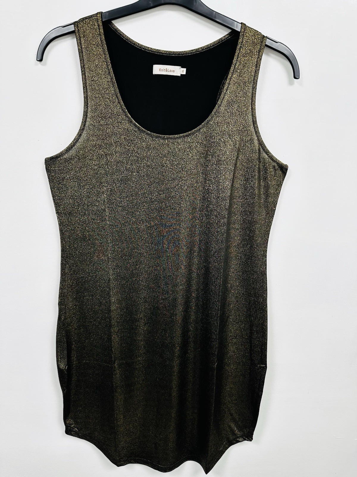 Knit And Love Ladies Slim Fit Vest Black Golden XL