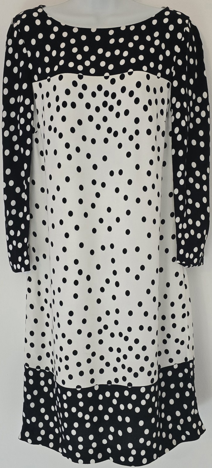L.K. Bennett Dr Gina Dress UK 10 Black Cream Polka Dot Kate Middleton Style