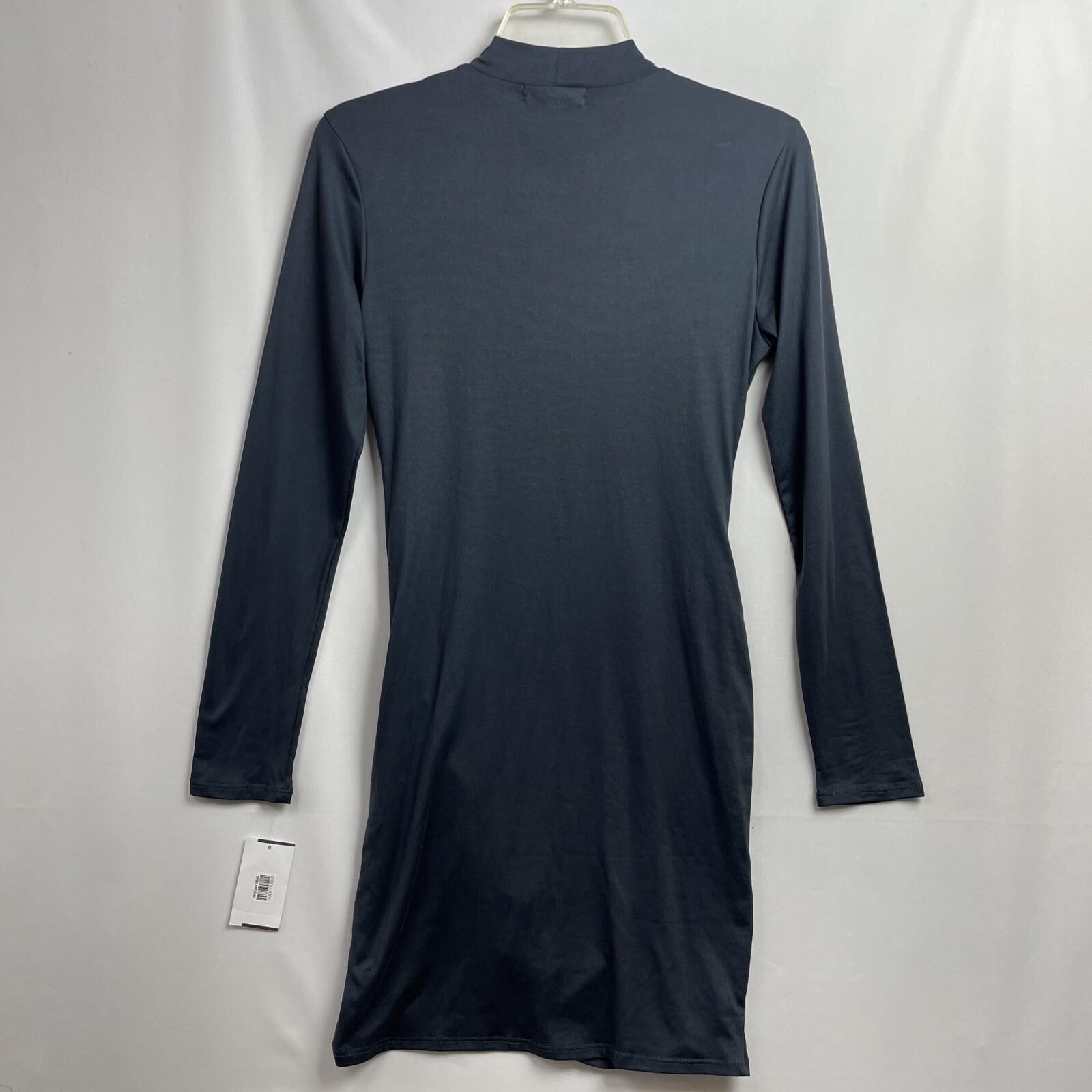 Moa Moa Dress Womens Medium Gray Side Ruching Bodycon Knit NEW