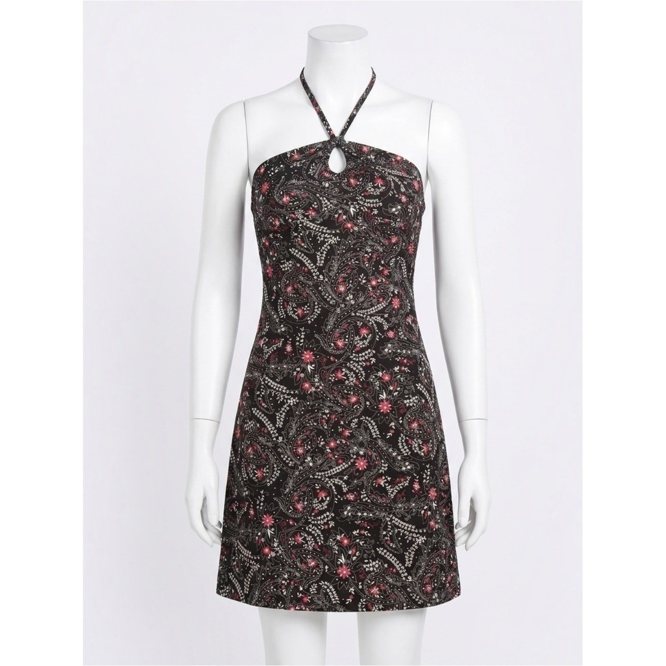 LOFT Ann Taylor Paisley Keyhole Halter Dress Summer Boho Casual Sleeveless Sz 6P