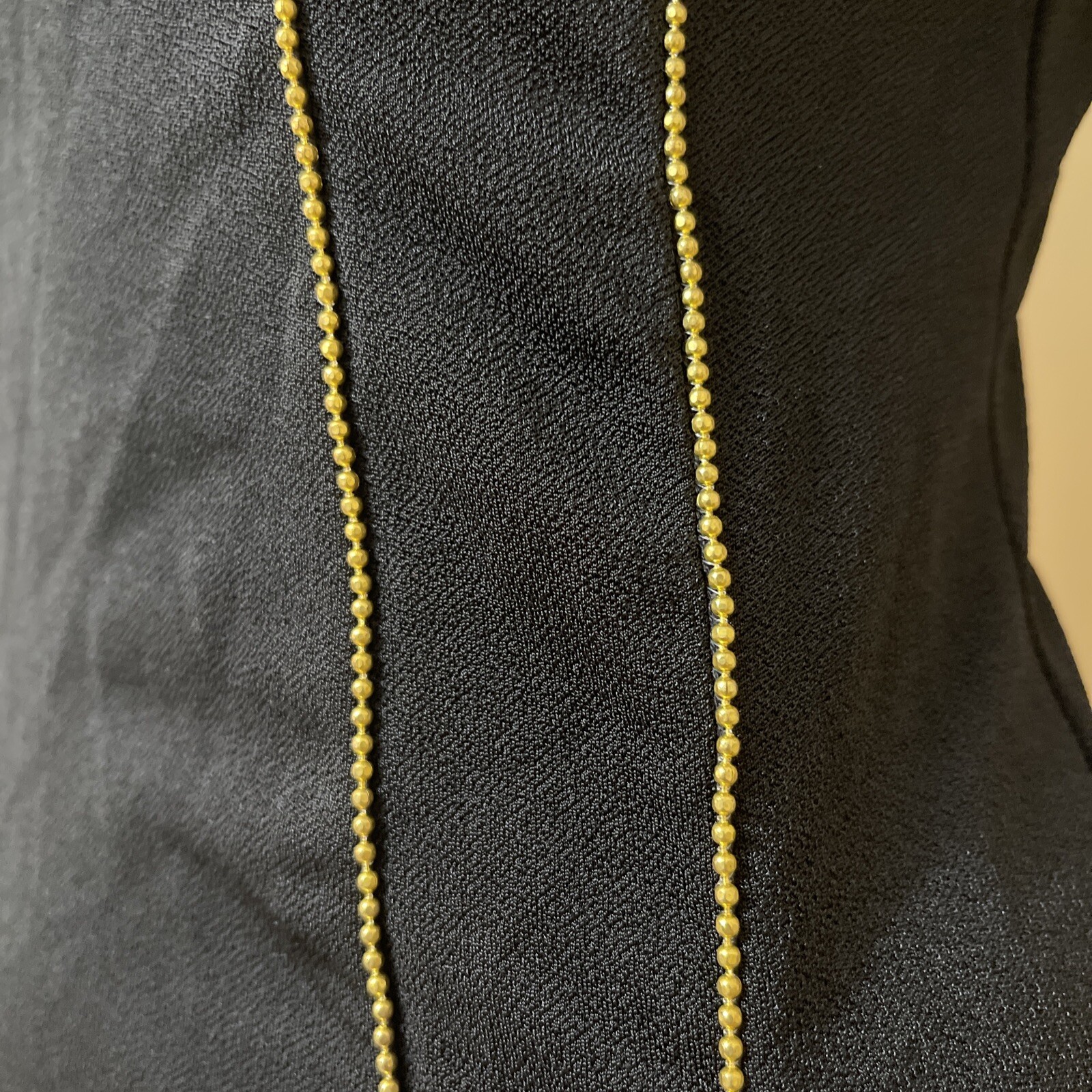 Women Black Polyester Party Stretch Slim Asymmetric Lined Beads Zip Size S Dress