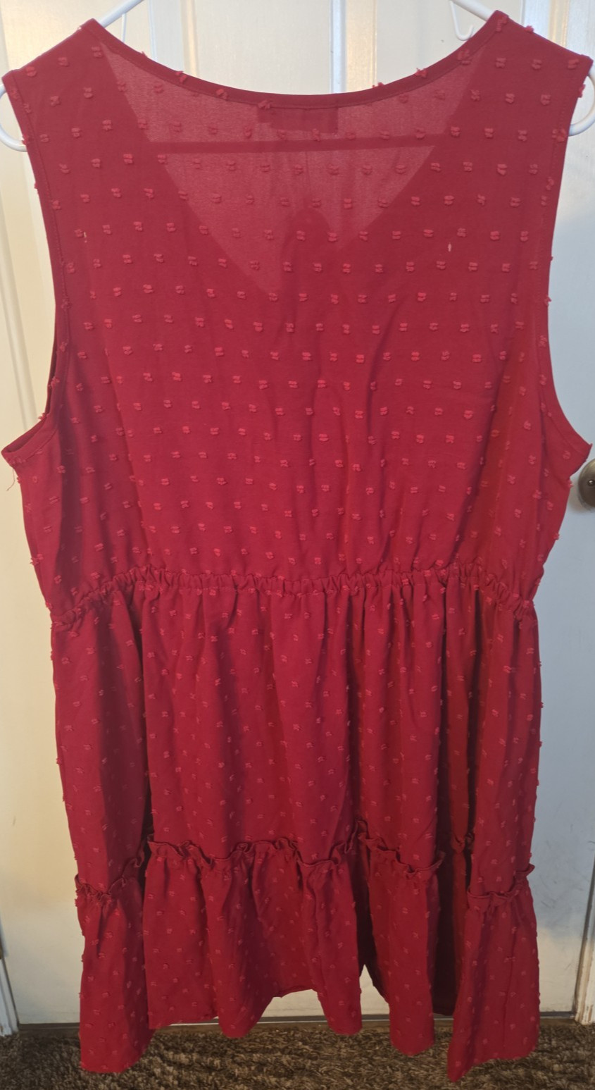 Coolmee Red Dress Size XL Button up Pull over Sleeve Less NWT New