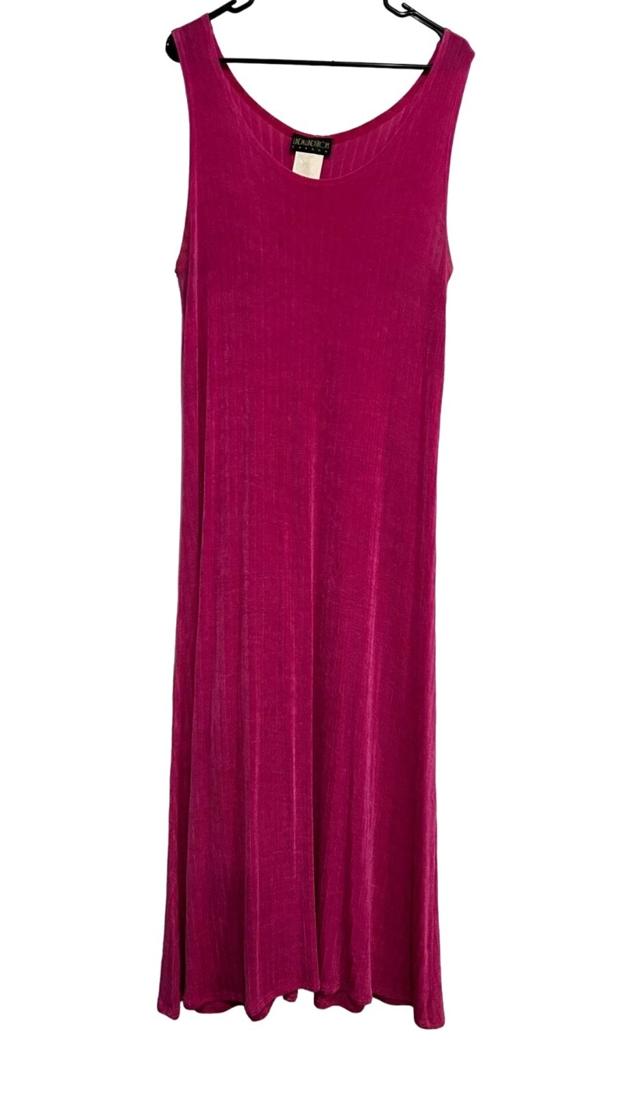 LInda Lundstrom Sleeveless Magenta A-Line Maxi Dress Stretchy Sz XL