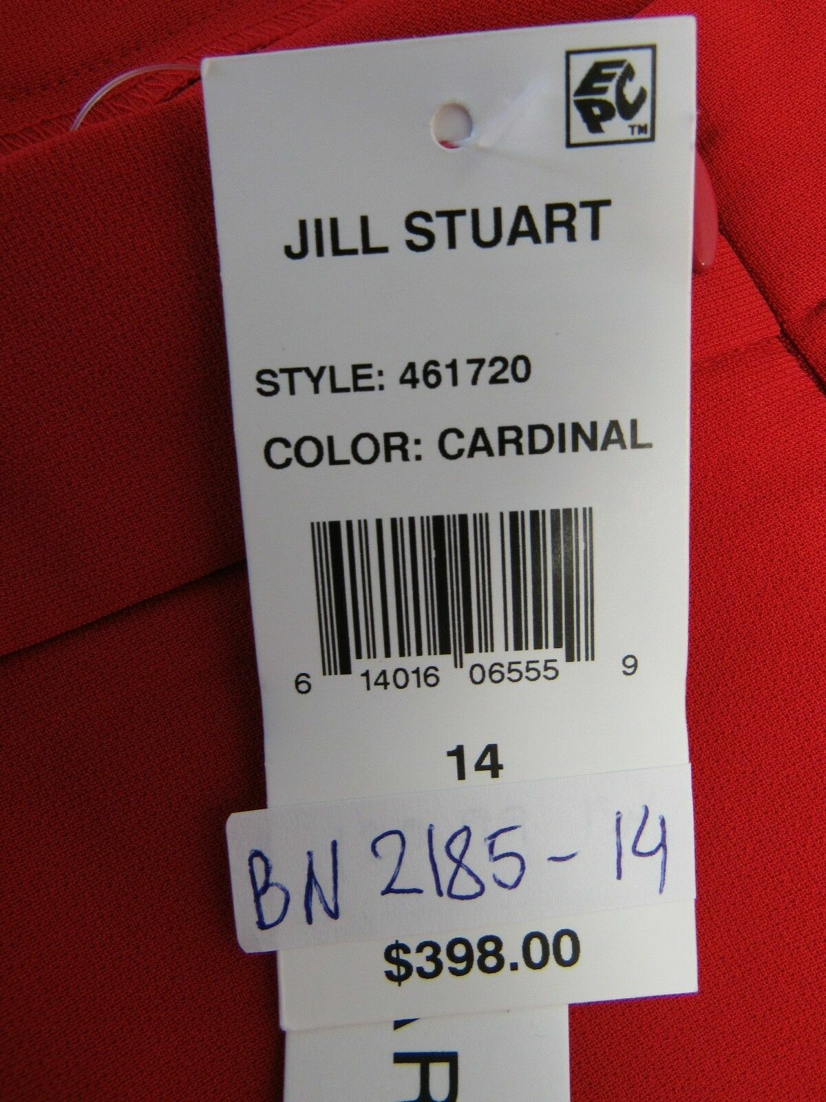 JILL STUART Cardinal Red Cut-Out Open Back Criss-Cross Stretch Crepe Gown 14 US