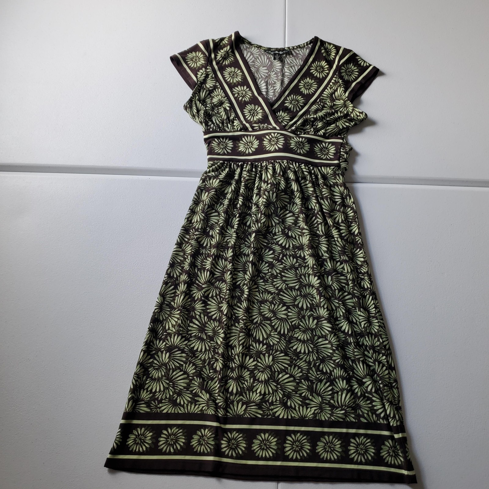 Y2K Babydoll Fairy Whimsy Dress Womens Small Floral Empire Waist Stretch Boho