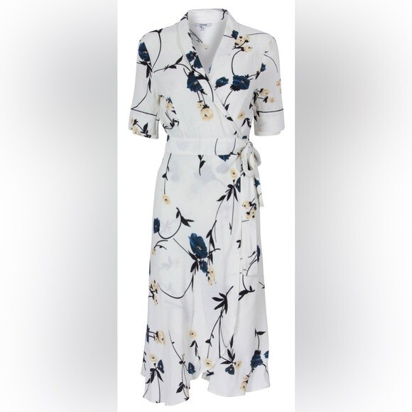 GANNI DALTON CREPE VANILIA KIMONO WRAP DRESS LADIES sz 38