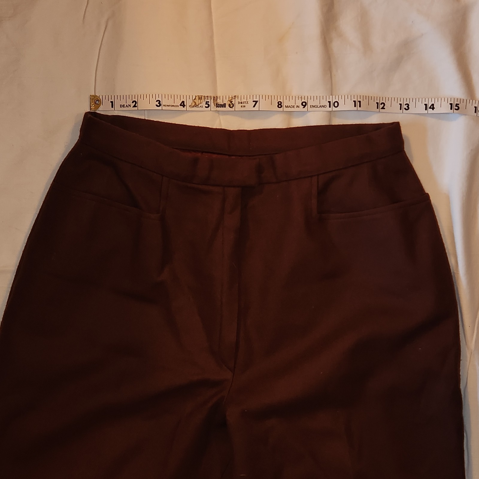 VINTAGE PENDLETON KNOCKABOUT 1970S SLACKS USA MADE BROWN SIZE SMALL VIRGIN WOOL