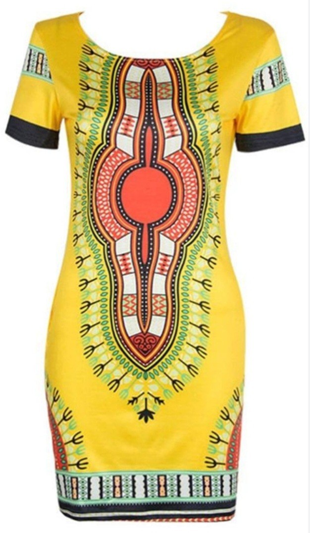 Dashiki Print Rayon dress One Size Fits Most. Stretchy Spandex Material
