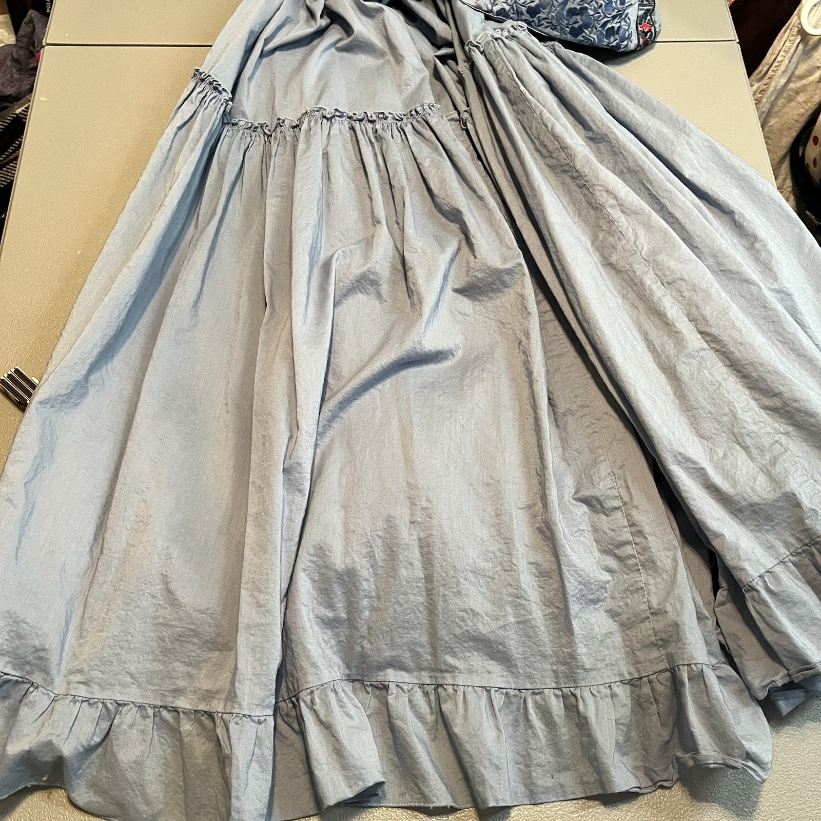 Moda International Ruffle Tiered Maxi Halter Dress Boho festival beach Sz medium