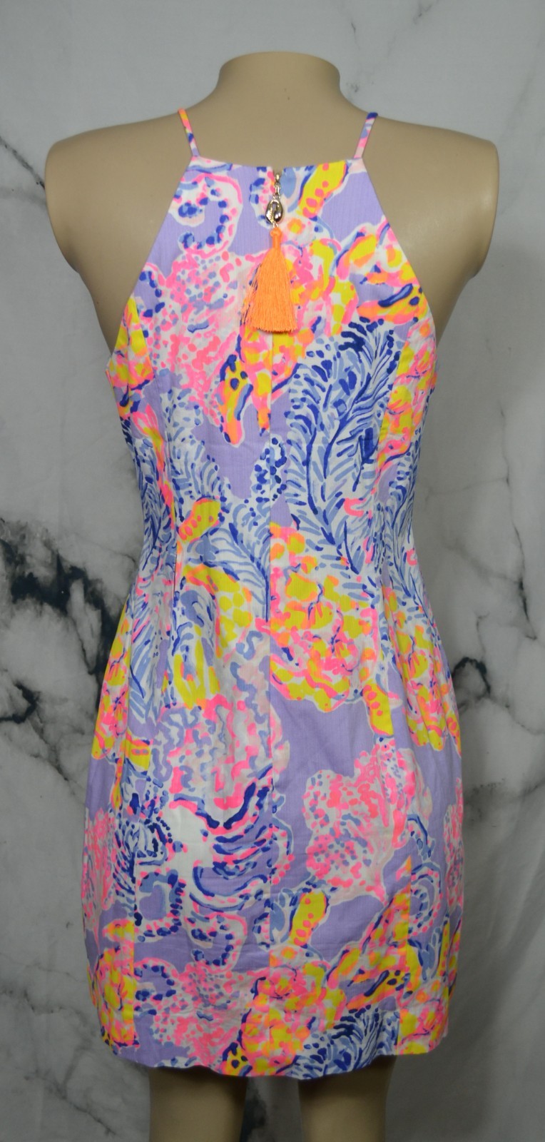 LILLY PULITZER Lilac Verbena Turtle Print So Snappy Pearl Shift Dress 6 Lined