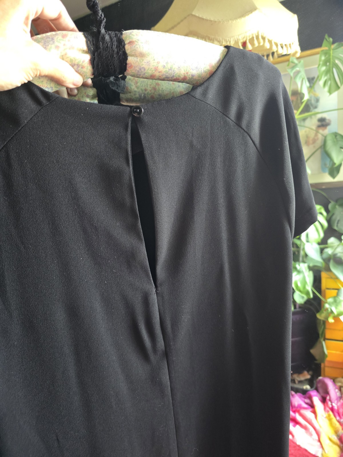 Little Black Shift Dress M and S 14 Max Bust 40 Inches Chic Straight Work Wake