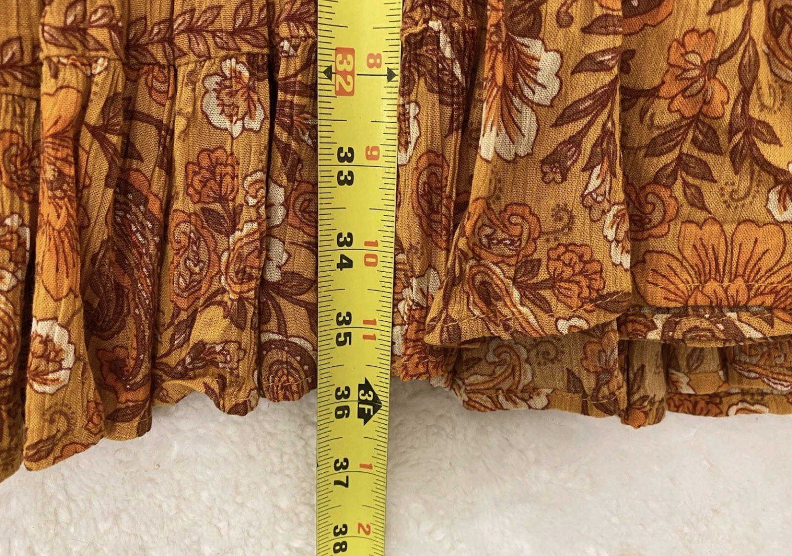 Bila Marigold Floral Fit & Flare Swing Dress Size Large Summer Boho Peasant NWT