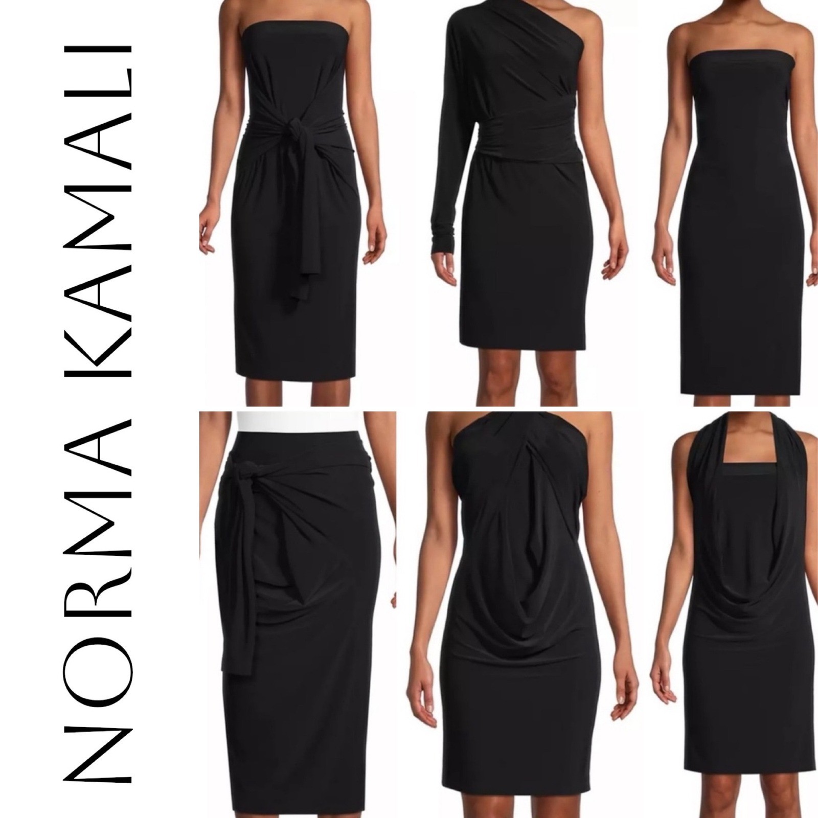 Norma Kamali NWT All In One 6 Way Convertible Jersey Dress Womens M Dark Purple