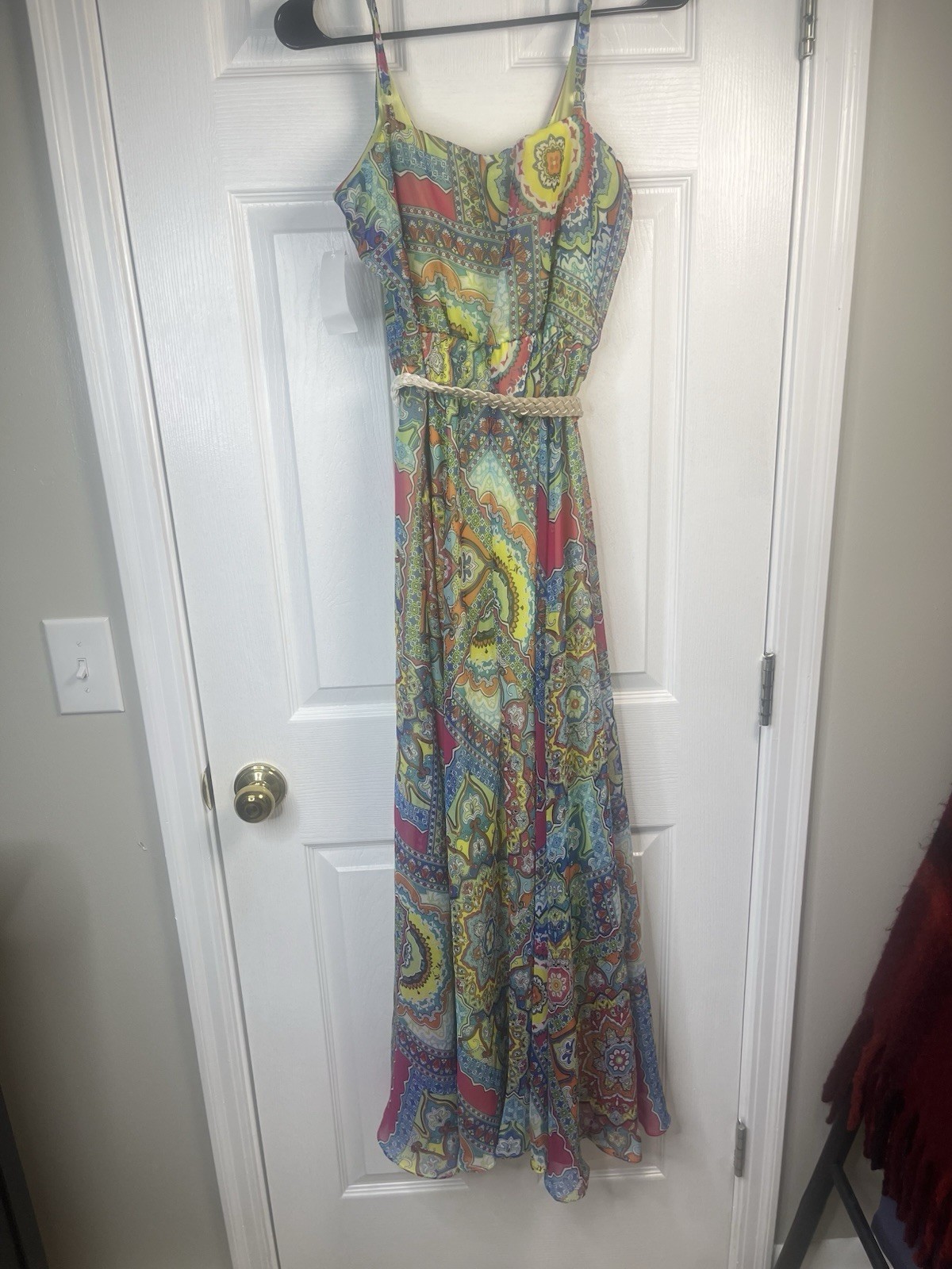 Nwt Womens Size 8 Robbie Bee Maxi Sun Dress With Belt