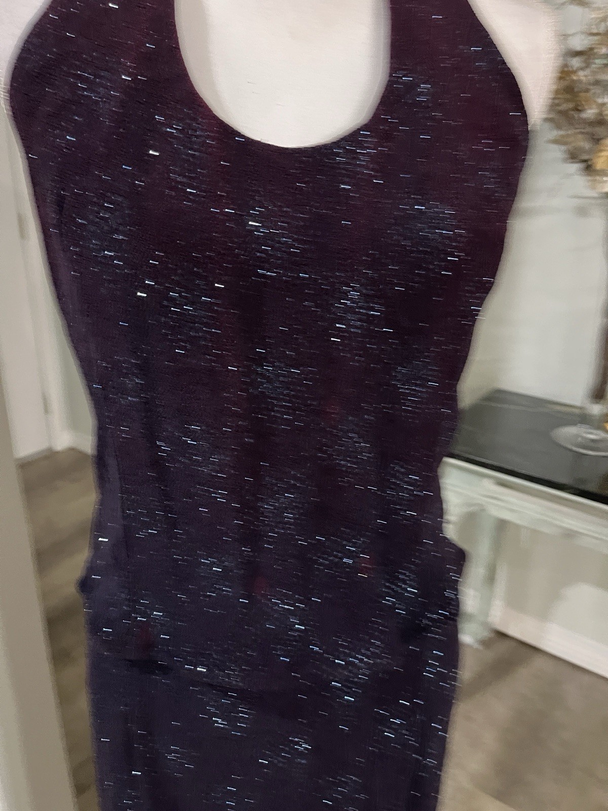 Scott McClintock Millennium 2000 Blue Halter Formal Column Dress Sparkle Sz 14