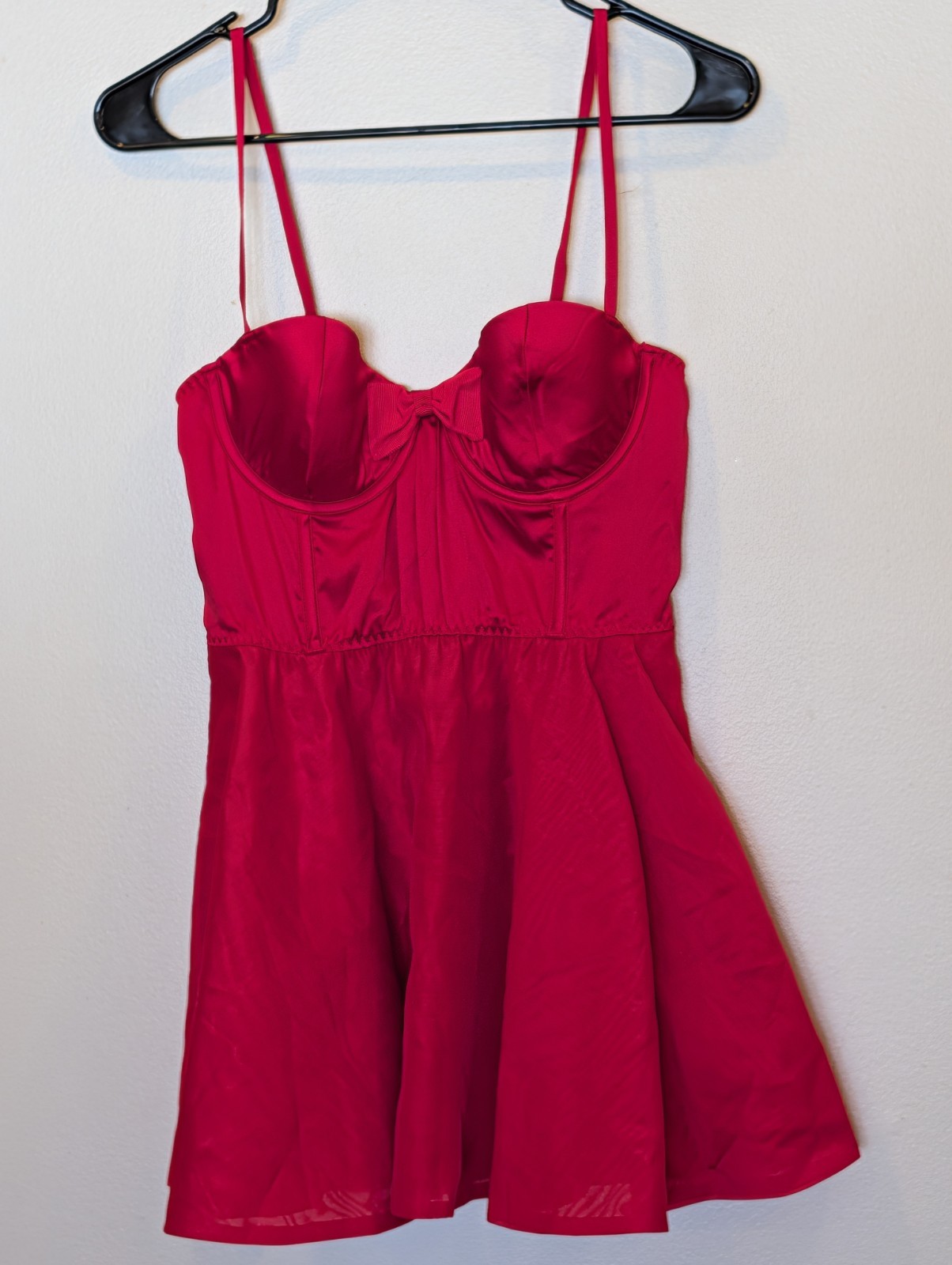 Victoria’s Secret Red Corset Mini Dress Boning Padded Sweetheart 904039-QD4 M