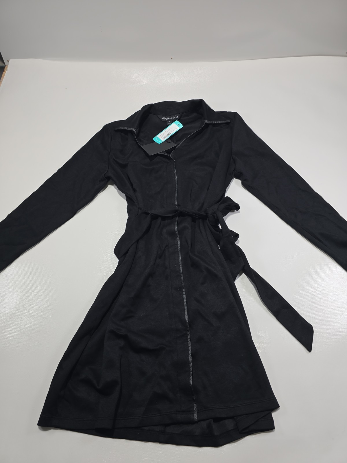 Montgomery Post Leather Trim Scuba Dress Women Size L Black NWT Stitchfix