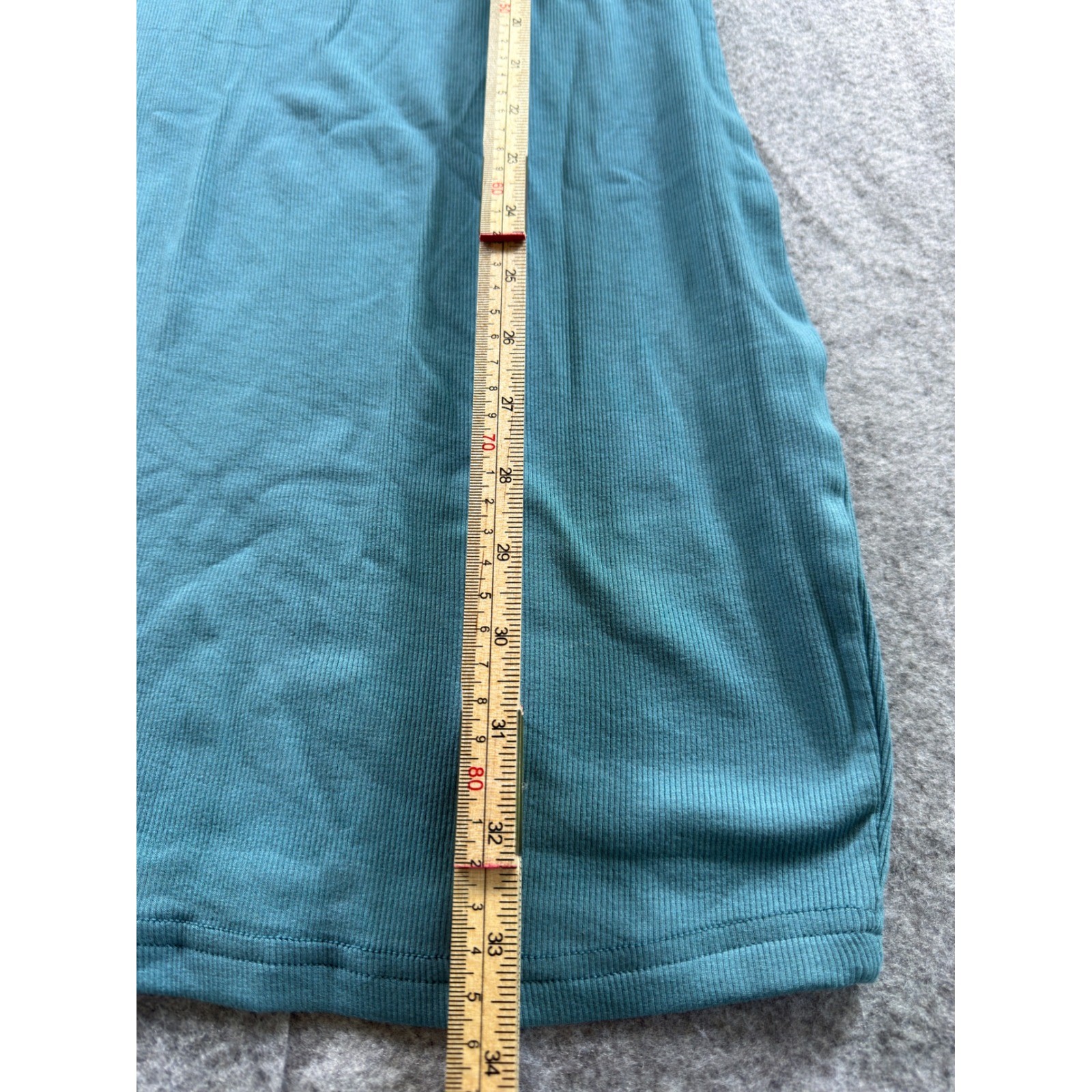 Vichyie Ribbed Bodycon Mini Dress Size S Teal Blue Long Sleeve Square Neck