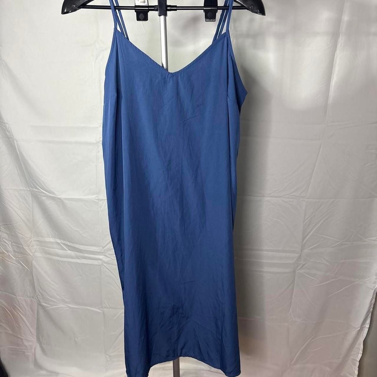 Beach Lunch Lounge Blue Midi Spaghetti strap Dress