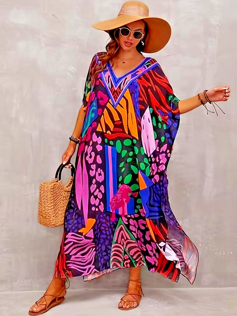 Caftan Plus One Size – Bohemian Style Loose – Beach Kaftan Dress