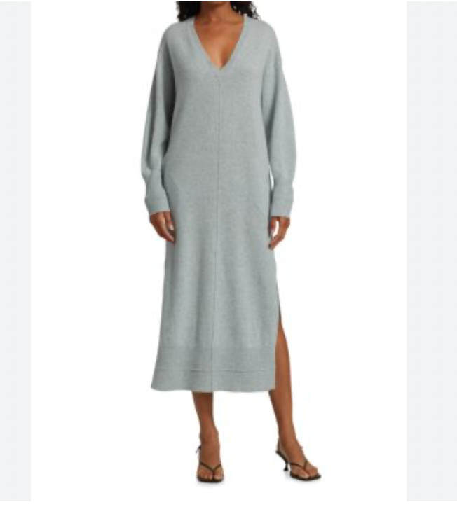 Remain Birger Christensen Nova Long Sleeve Wool Sweater Dress In Light Blue 2