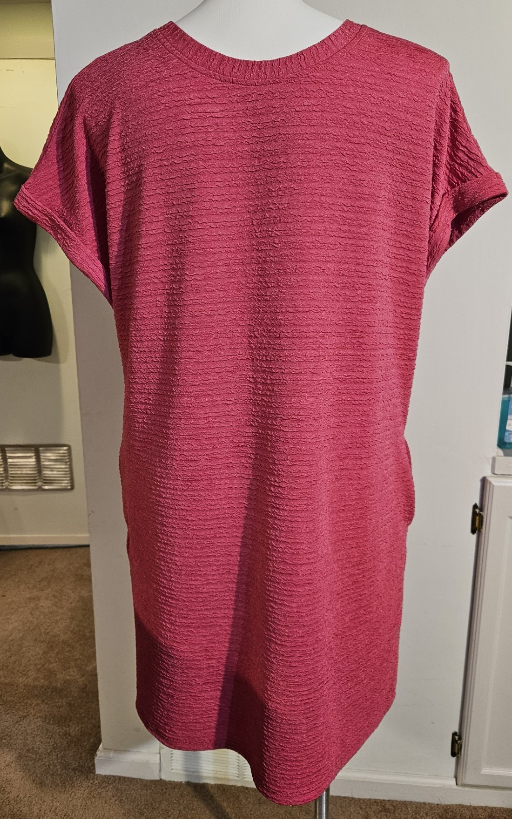 Evaless Pink Crinkle Dress – 2 Hidden Pockets – Sz 2XL