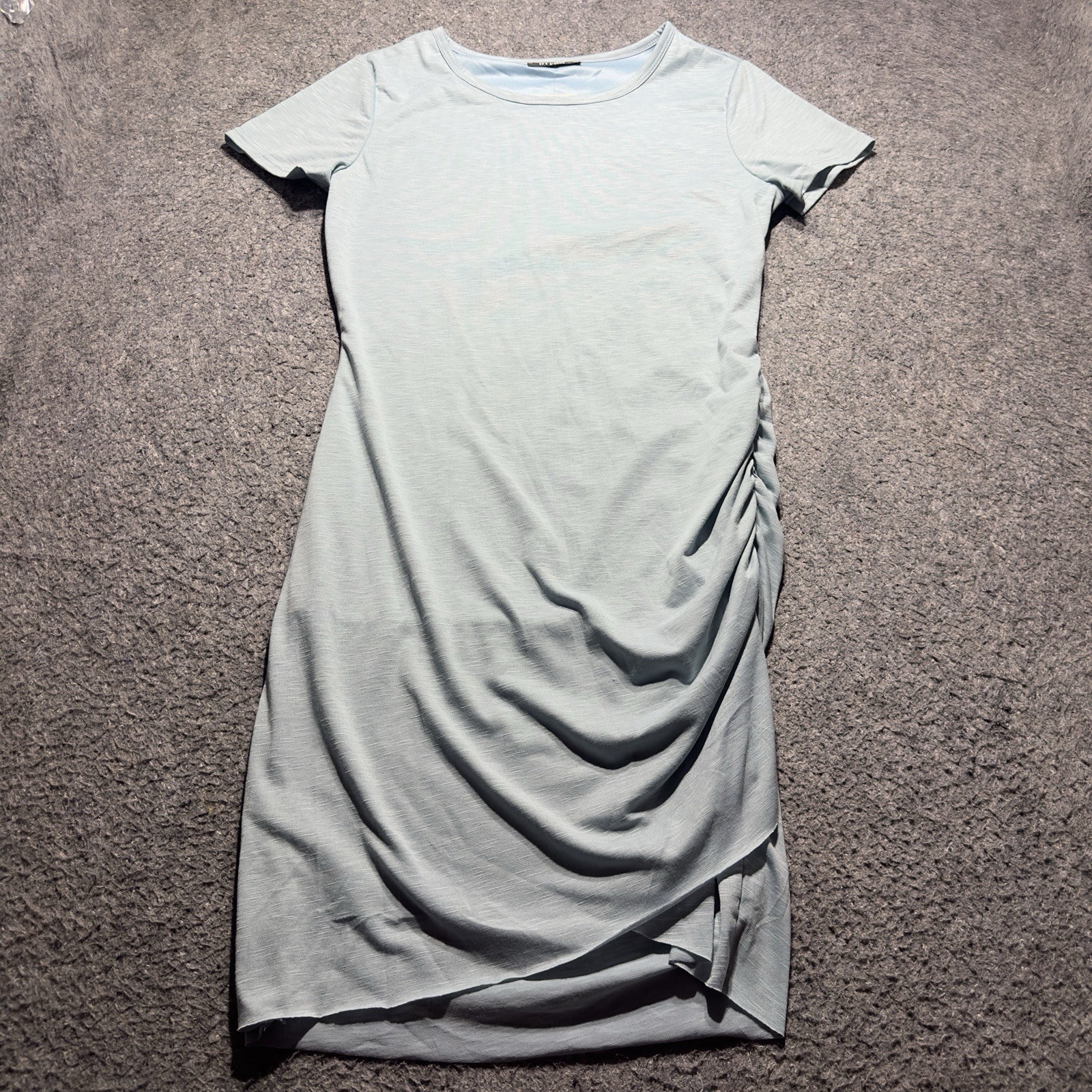 BTFBM Women M Mint Green Lined Casual Shirt Dress Short Sleeve NWT