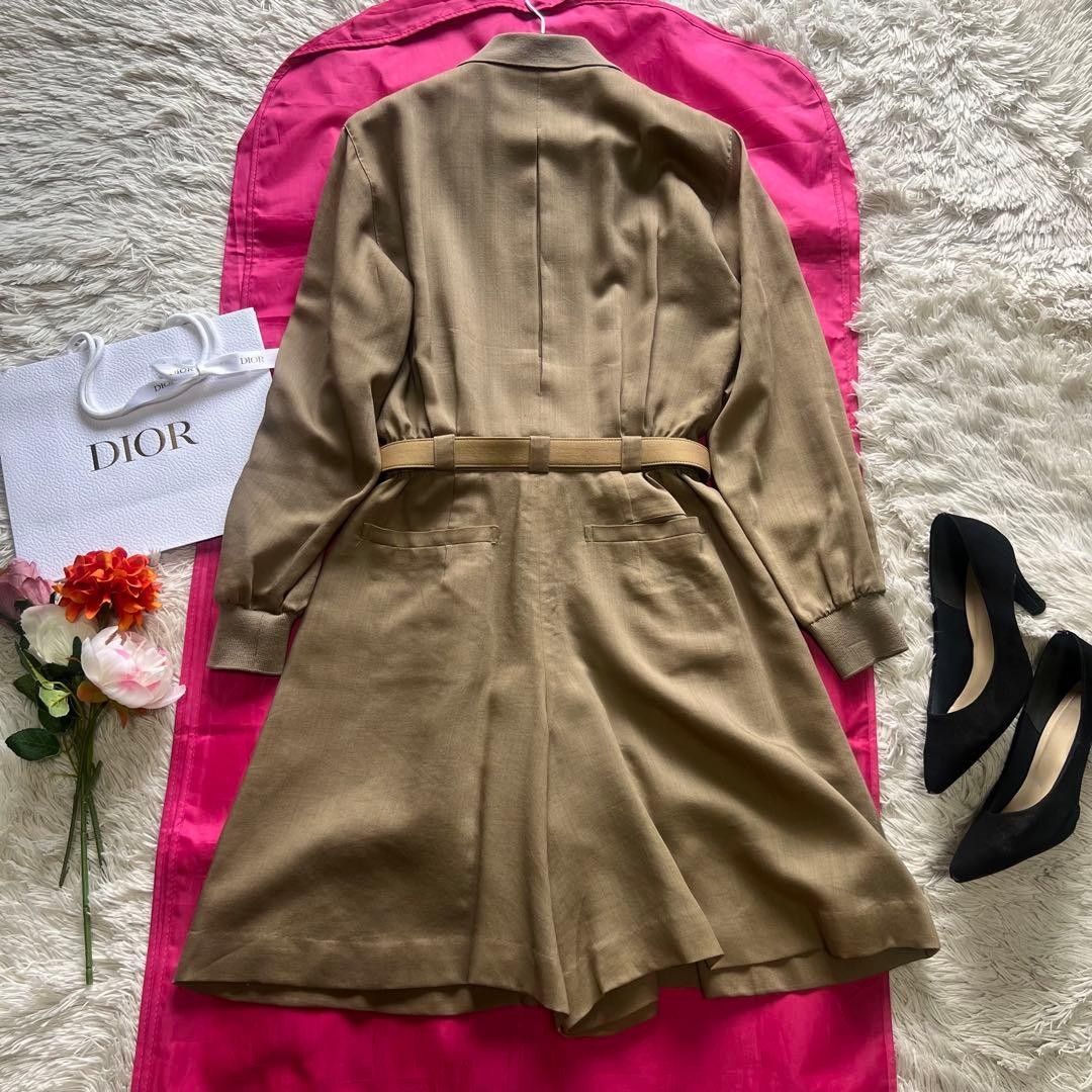 USED [EXCELLENT CONDITION] CHRISTIAN DIOR ROMPER, BEIGE, EMBROIDERED, SIZE M,