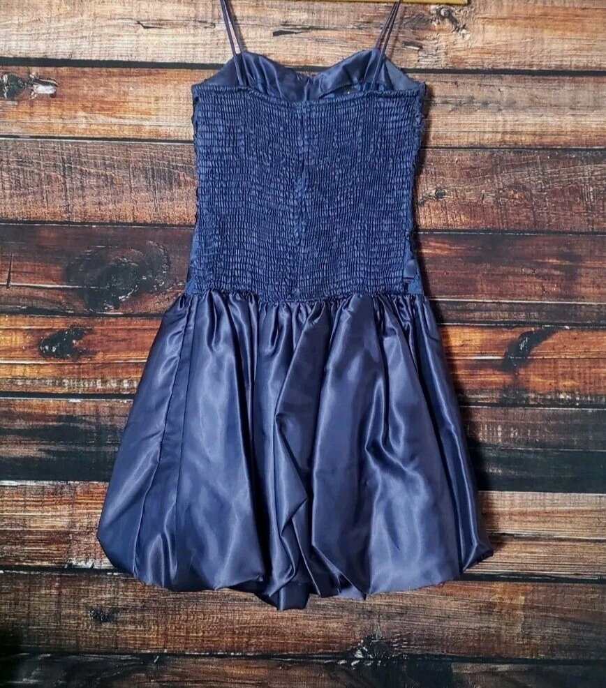Notorious Dress Size 1 Formal Sequin Lace Bodice Bubble Skirt Bow 80s Vintage