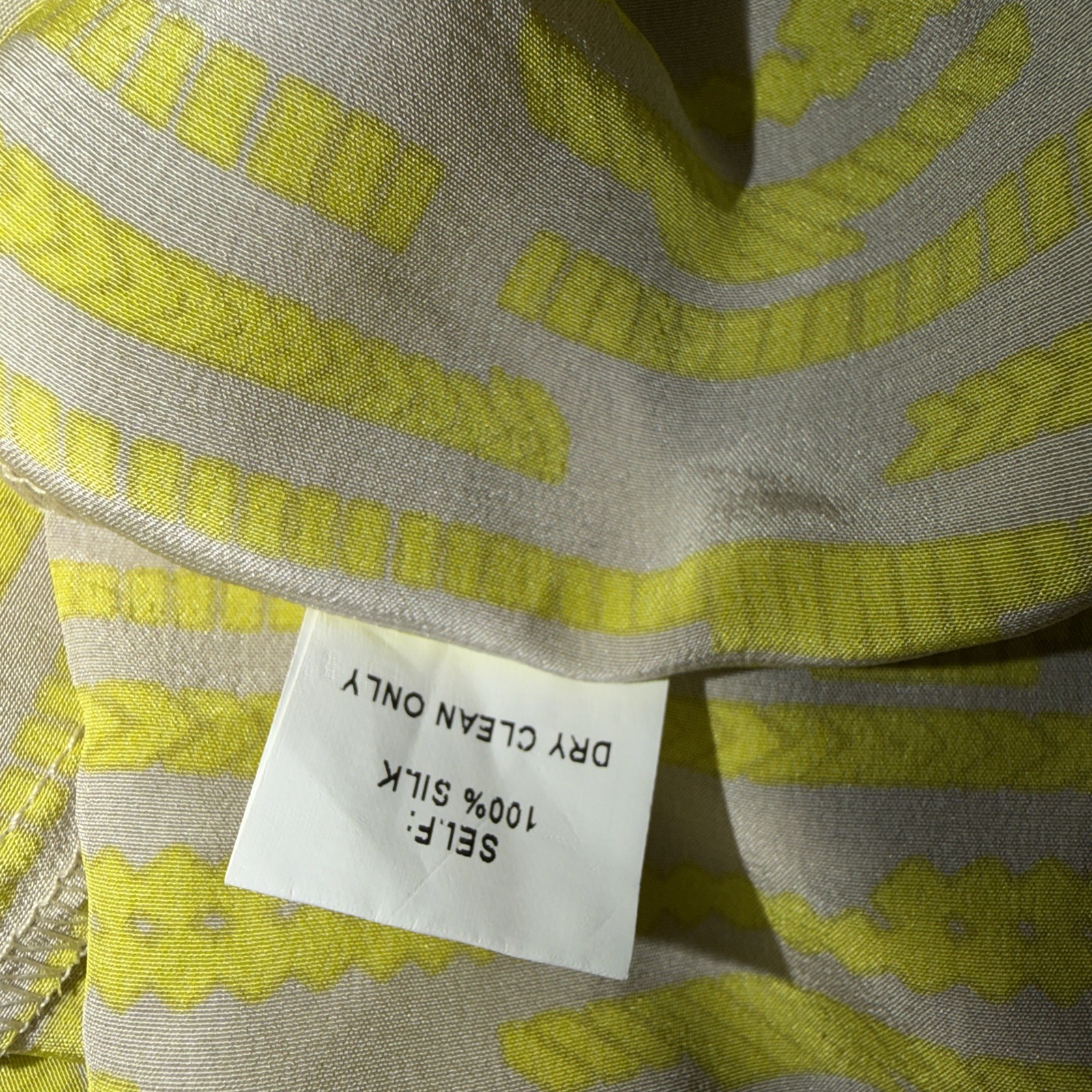 Britt Ryan Yellow Gray Sleeveless V-Neck Silk Dress Size M NWT Tie Waist
