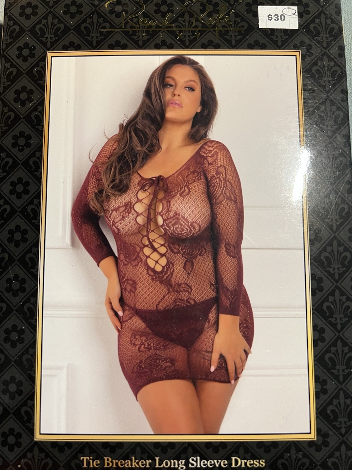 Tie Breaker Long Sleeve Dress, Red, Plus Size, New