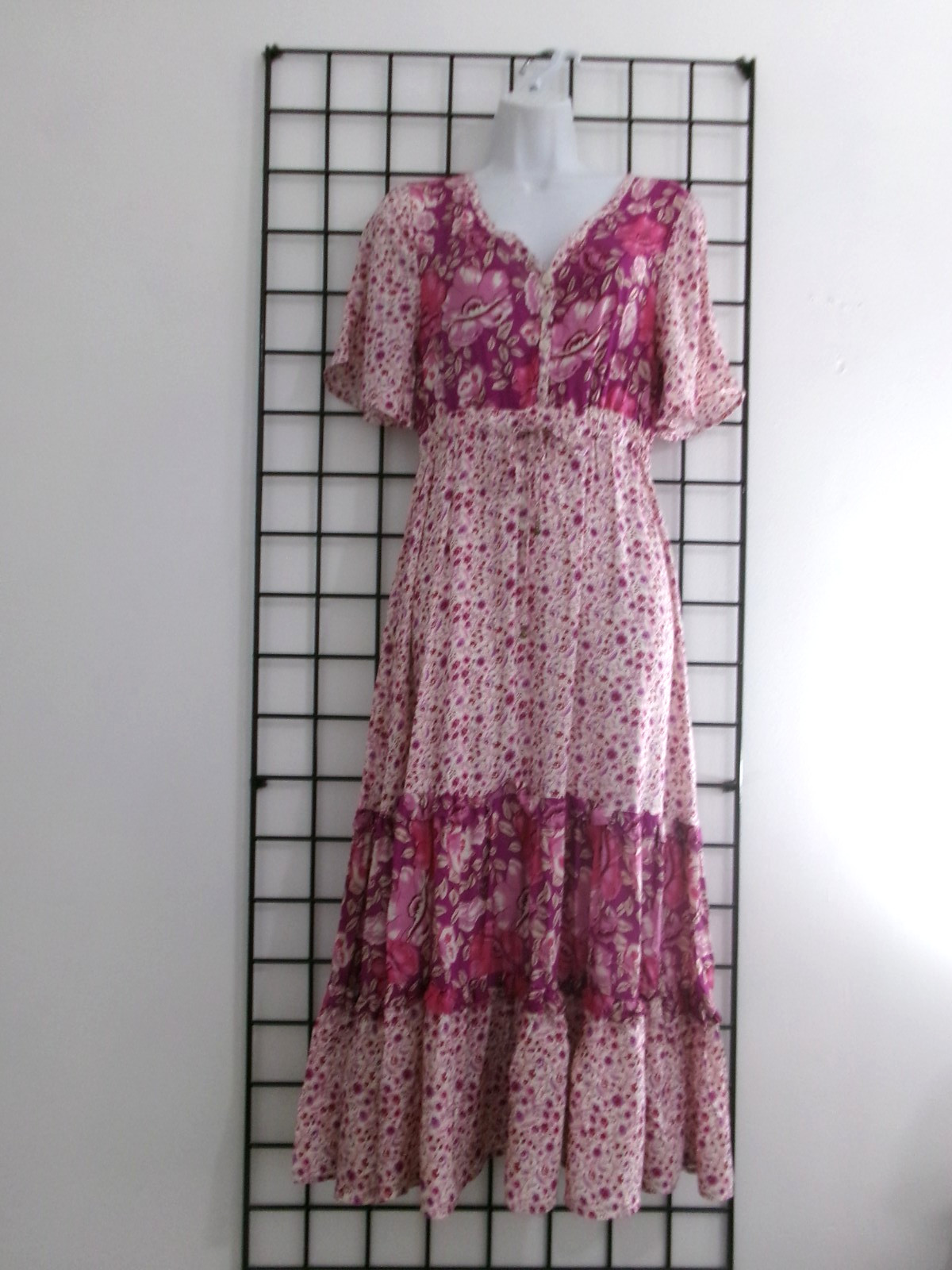 “NEW” R. VIVIMOS 🌸 SMALL / 4 / 6==ROSE FLORAL PRINT / BOHO HIPPIE MAXI DRESS