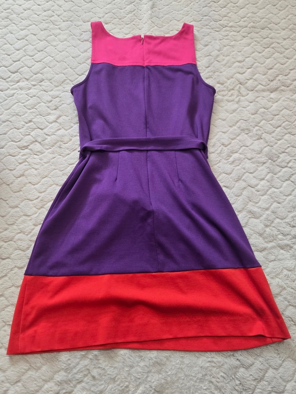 Elle Colorblock Sheath Sleeveless Belted Mini-Dress, Size 10