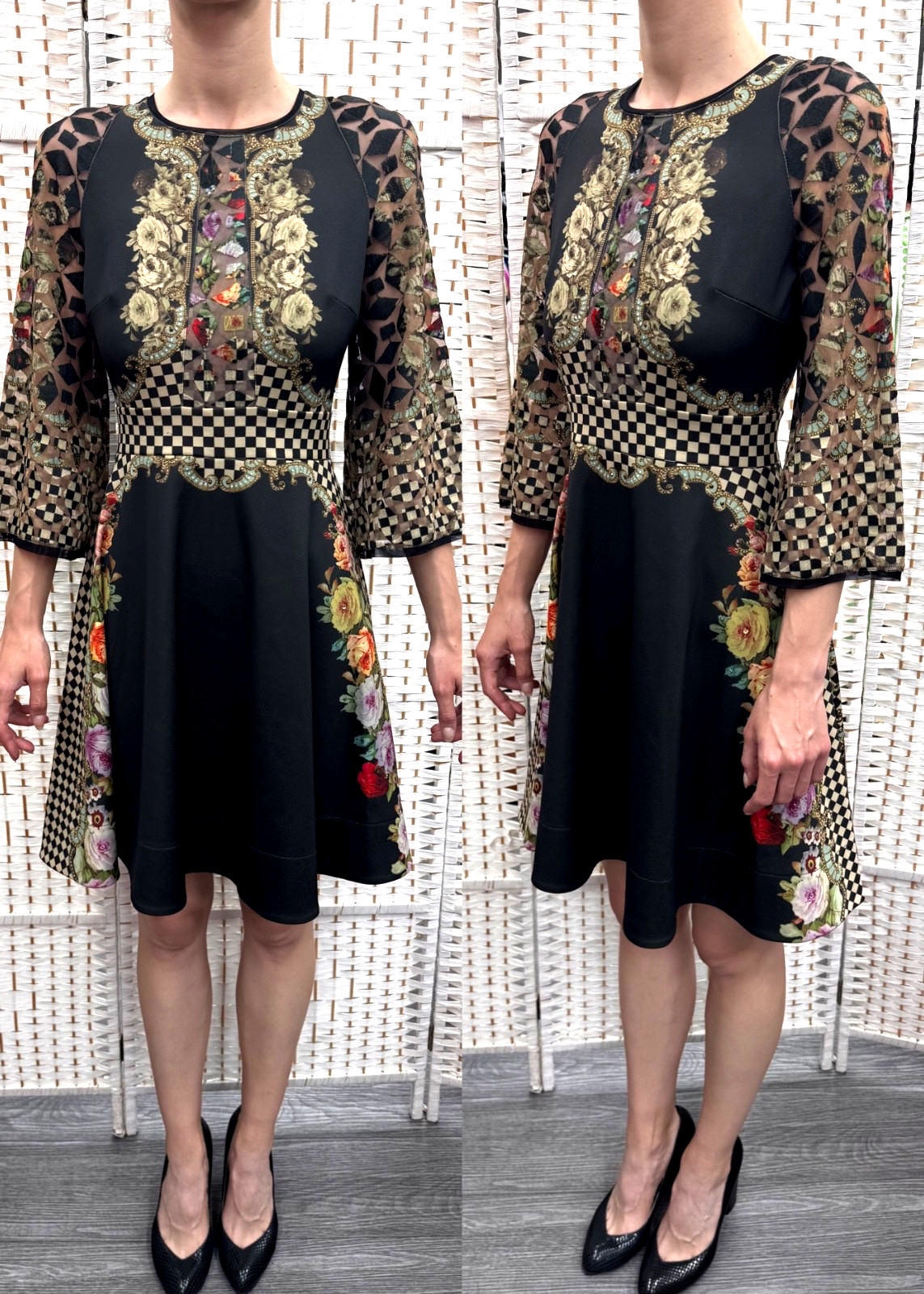 Michal Negrin Colorful Summer Floral Dress Size – 38 – NWT Elegant.