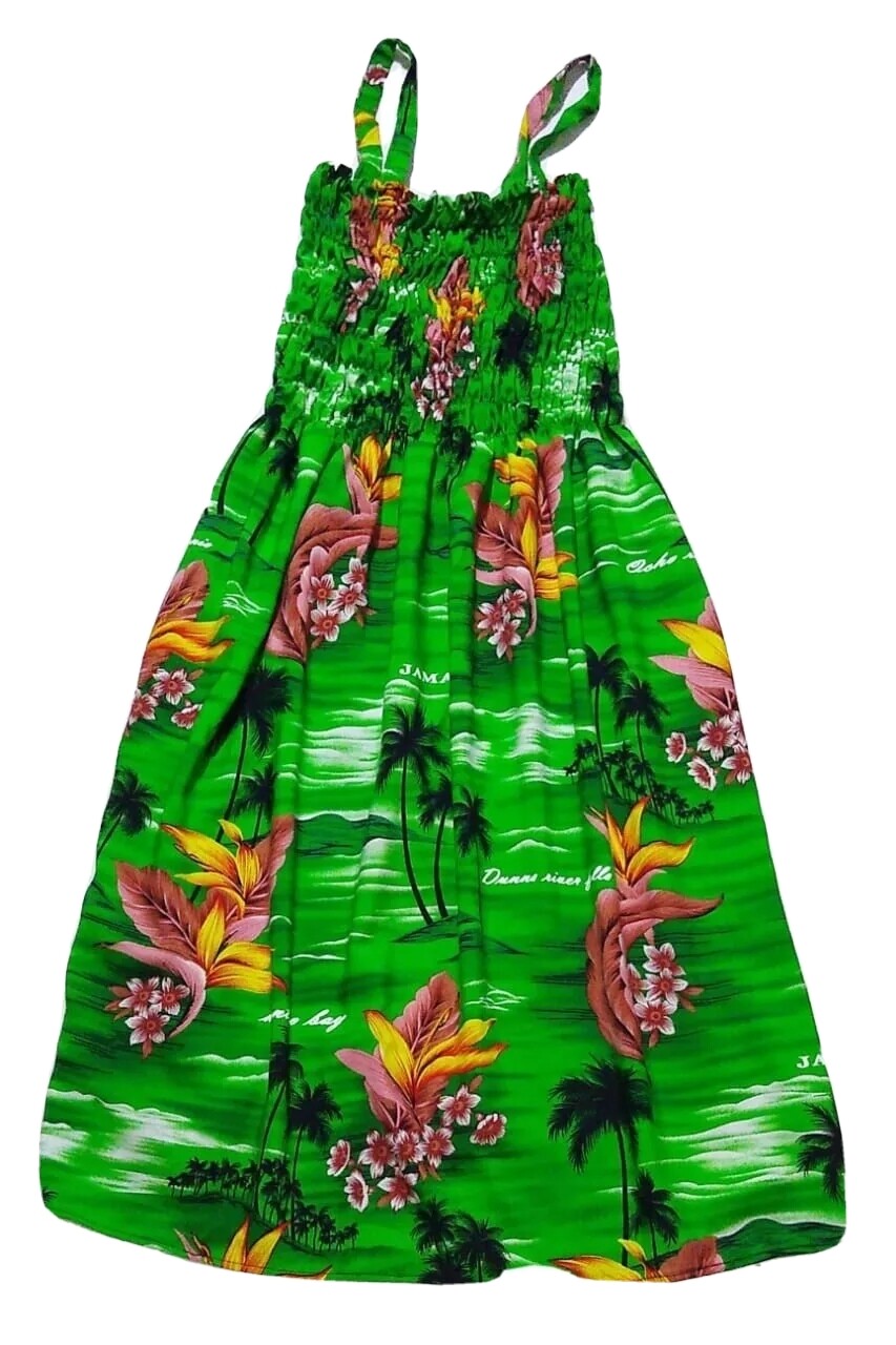 Adult Womens Cotton Dress Jamaican Sunset Holiday Hawaii Floral Summer Cool