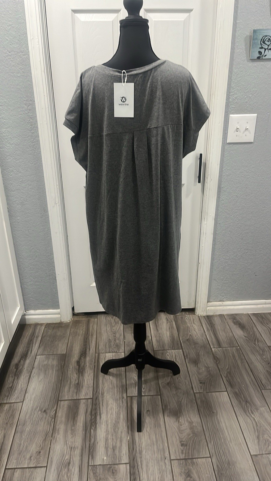 Wenrine Comfortable Dress, Gray Color, Size L, with pockets