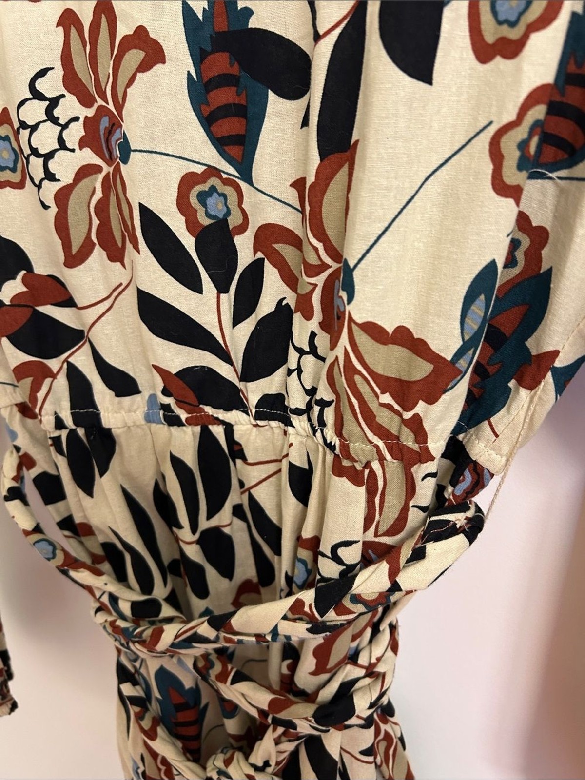 Jacquie the Label Anthropologie Braided Tie-Waist 100% Cotton Dress Medium NWOT