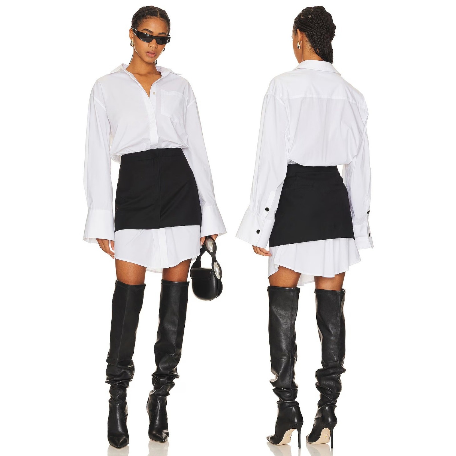 Remain Layered Suiting Skirt Shirt Dress Long Sleeve Statement Fall Winter Sz 6