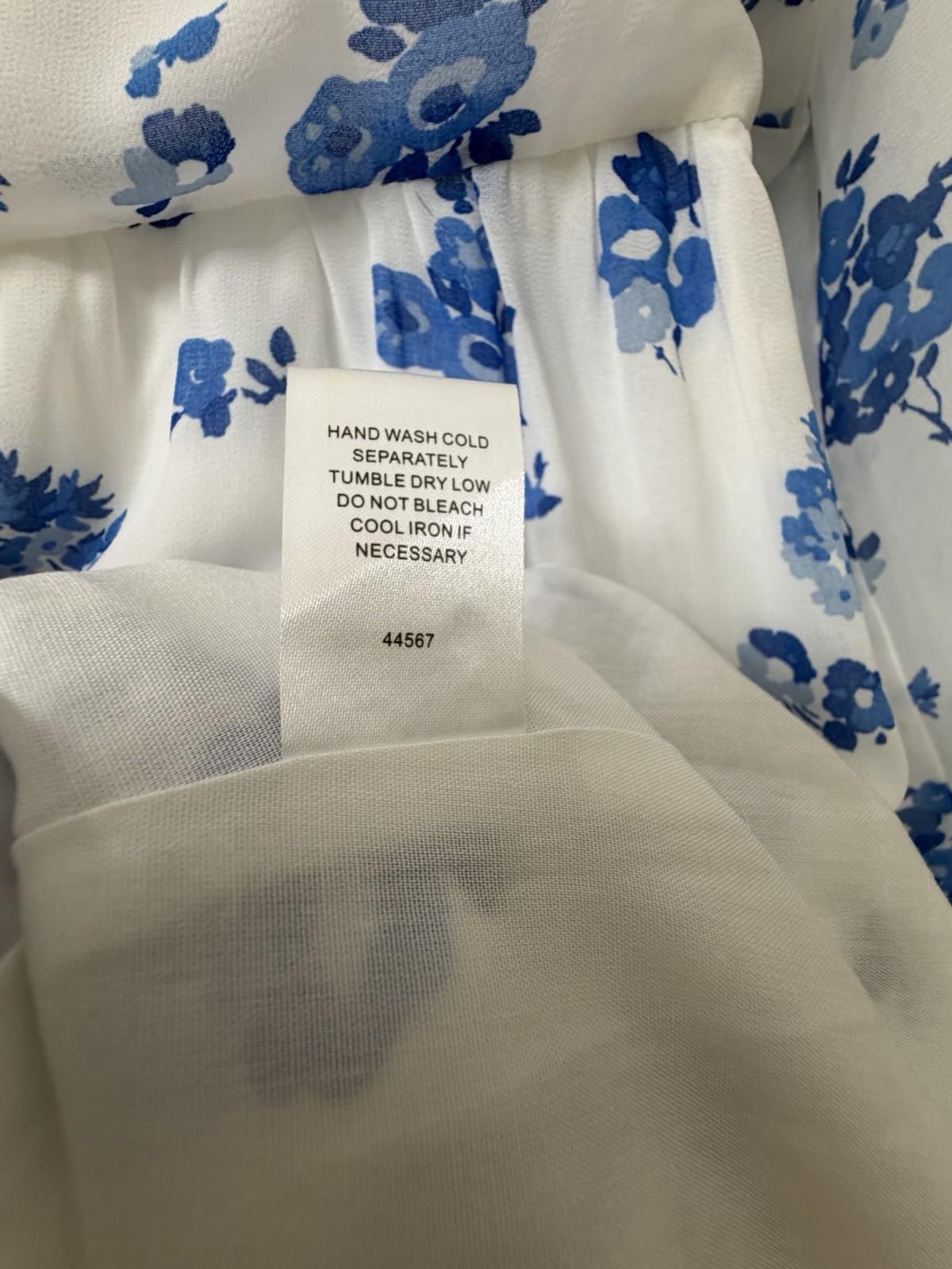 Sugarlips Blue White Floral Kissa Tiered Maxi Dress Button Down Long Sleeve Sz S