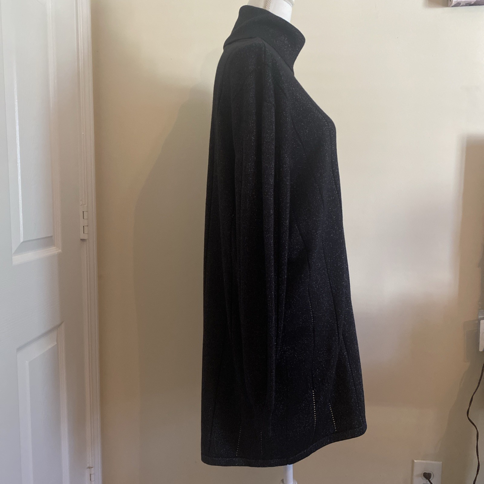 Anne Fontaine Black Metallic Sweater Dress 38inches