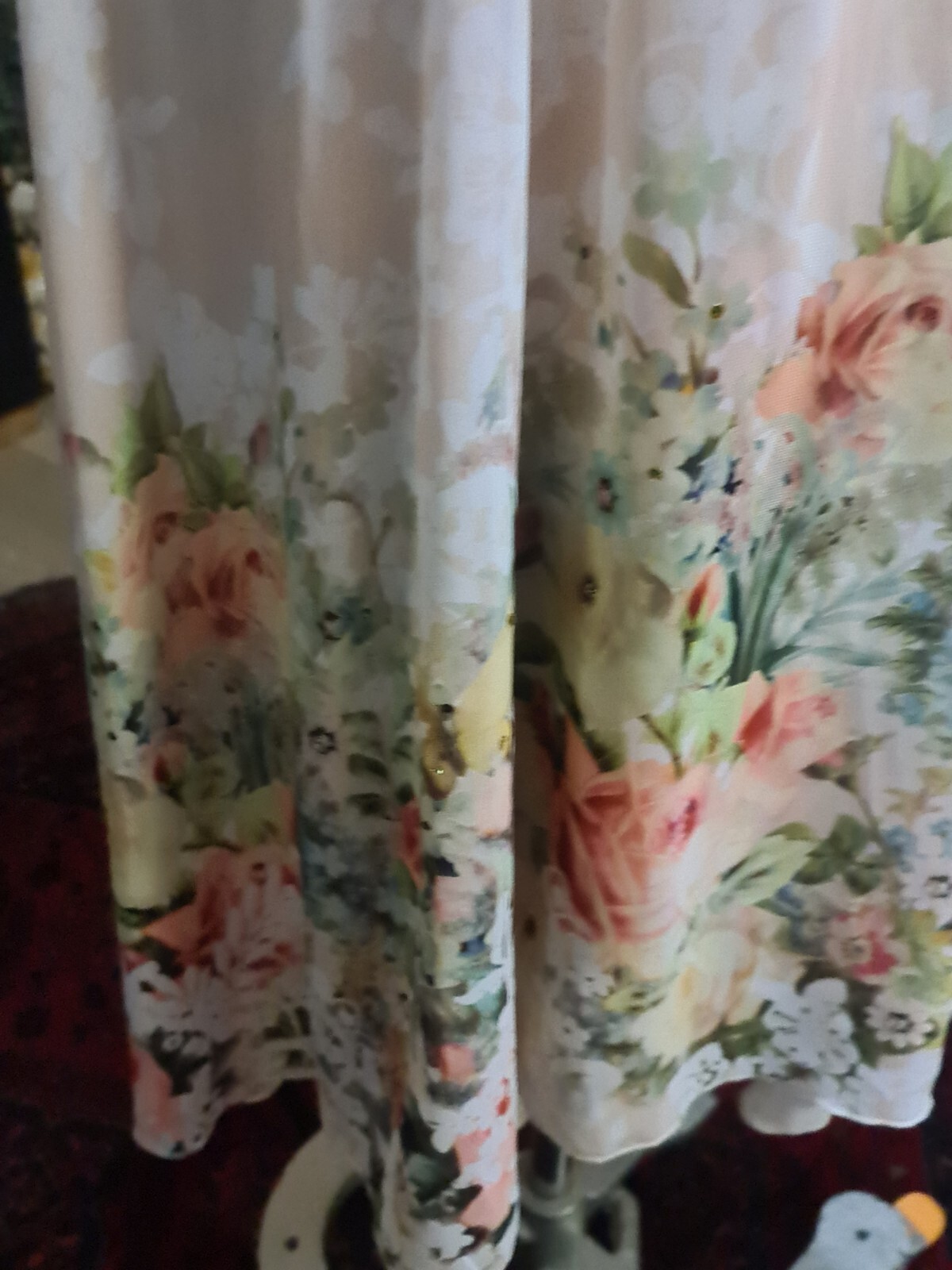 Michal Negrin Great Wrap White Dress Floral Pattern With Slip- Size “M”