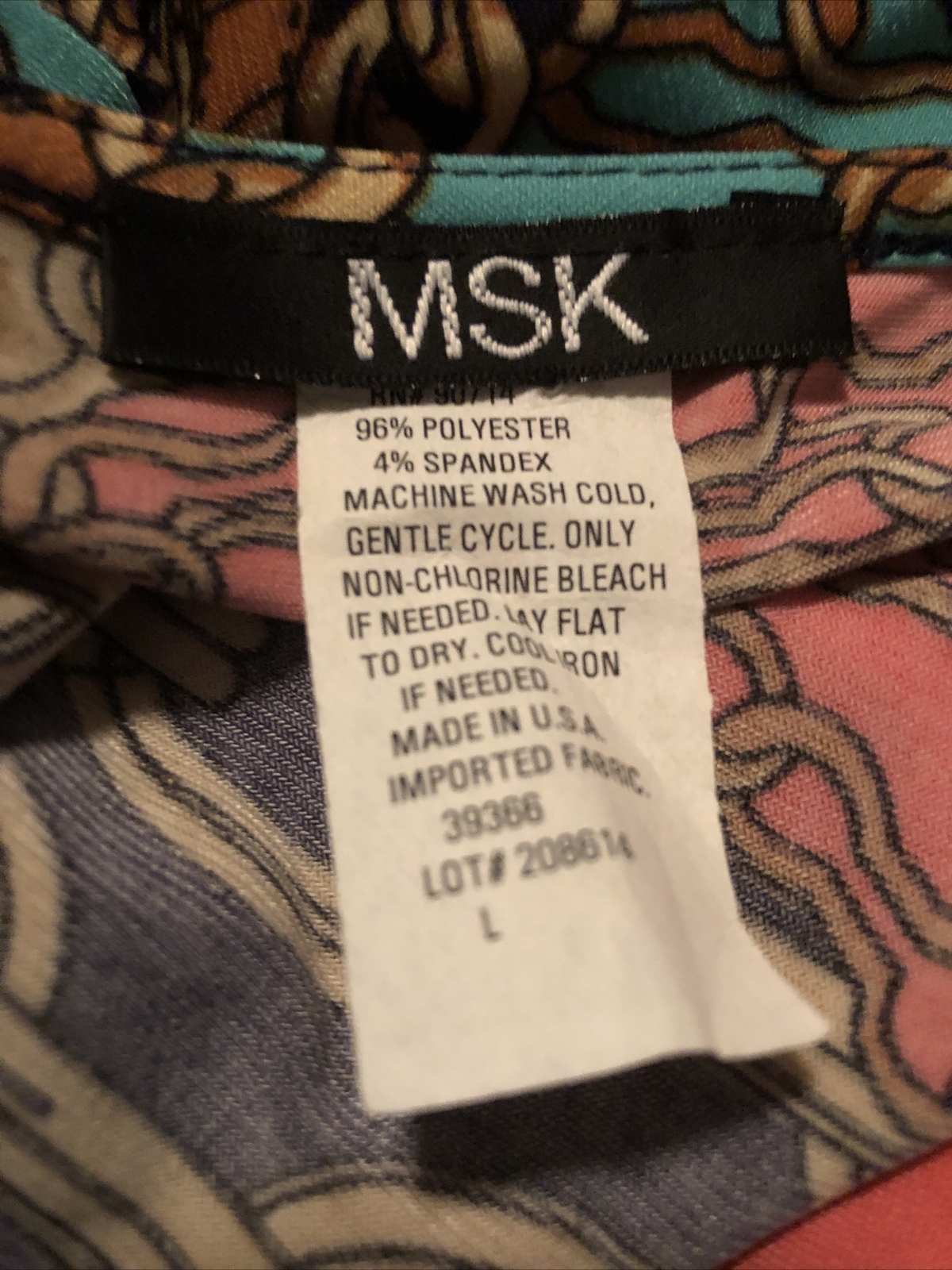 MSK Women’s Dress Size Large 96% Polyester 4% Spandex