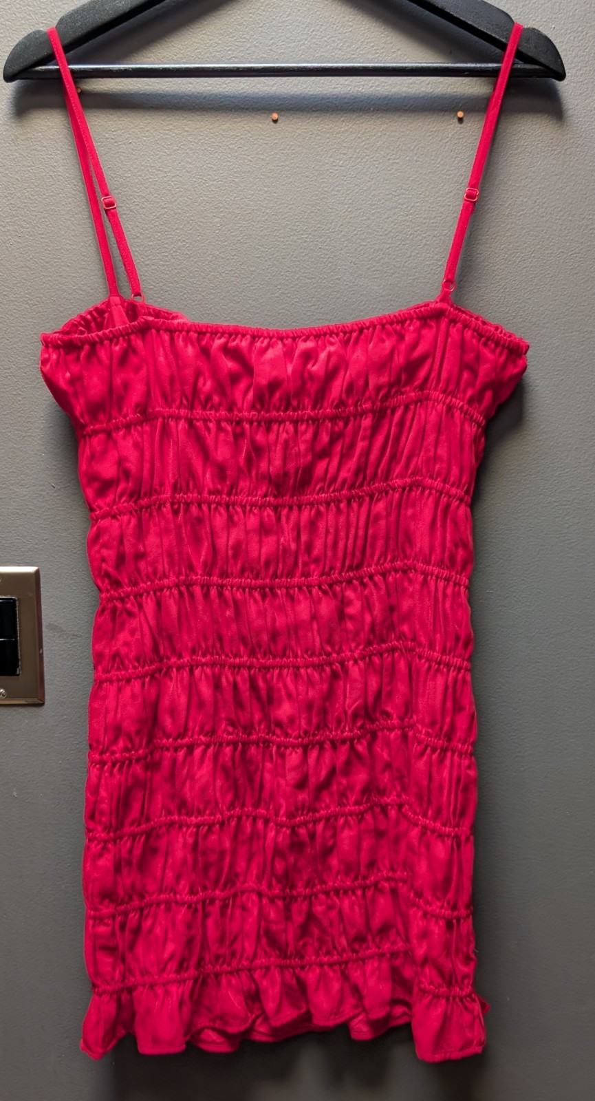 Peppermayo Exclusive – Part Timer Ruched Mini Dress – Red – Size US 4 – NWT