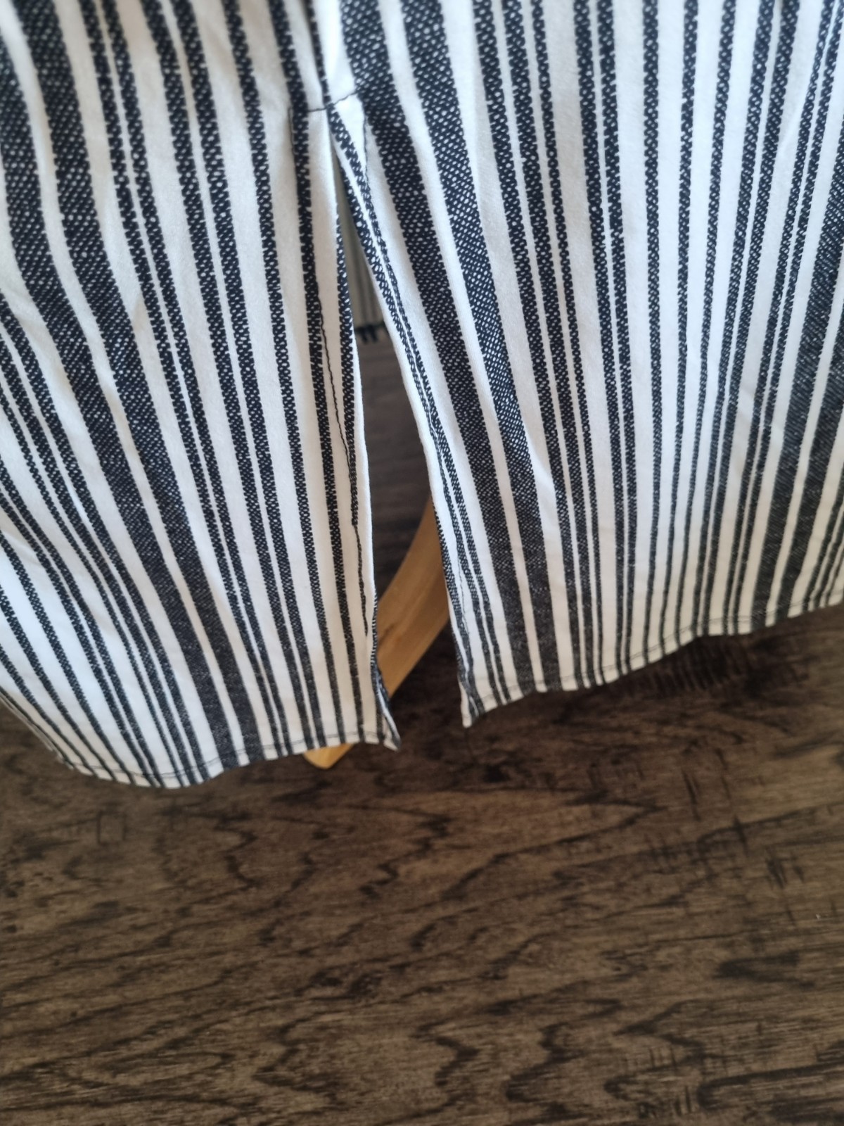 Black And White striped Maxi Unlined Lightweight Sleeveless Dress 1X