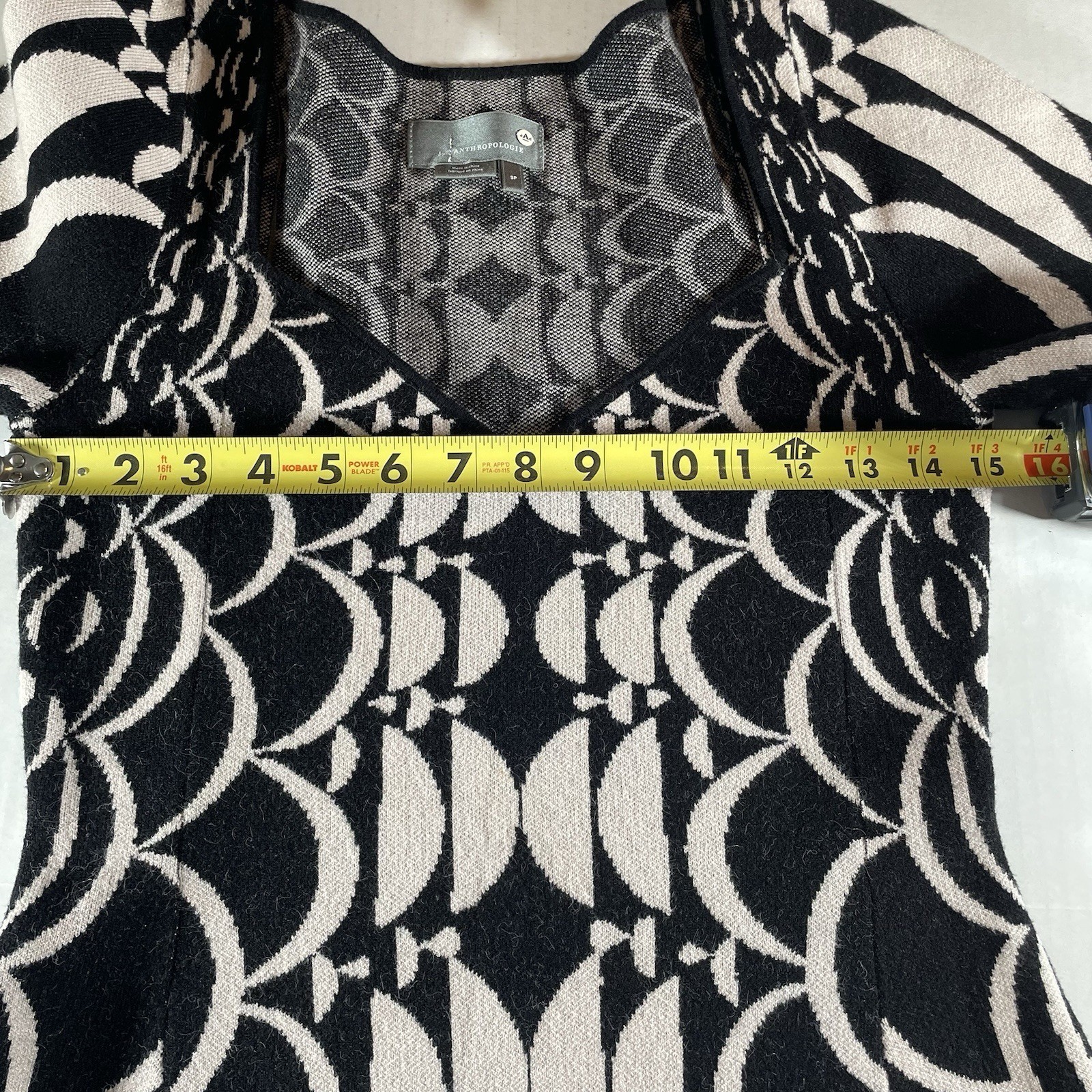 Anthropologie Jacquard Art Deco Mini Dress Small Twee Retro Mod