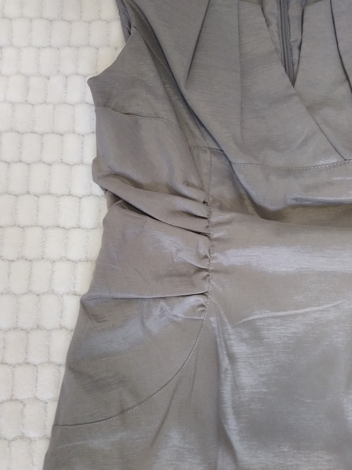 Simply Liliana Y2K Metallic Pewter Gray Sexy Sheath Pencil Dress Size XS